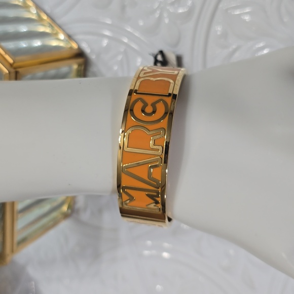 Marc by Marc Jacobs Orange Enamel and Goldtone Metal Clamper Bracelet - Picture 2 of 9